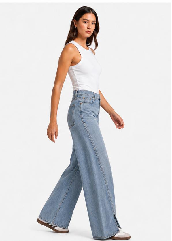 Barrel Wide Leg ( Split Hem )
