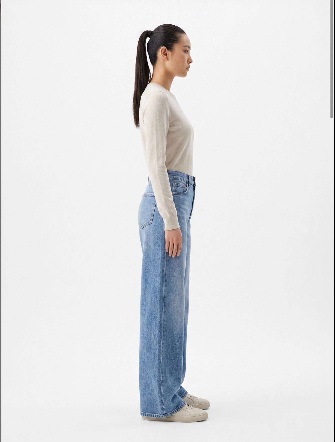 Cross Weist Wide Leg jeans