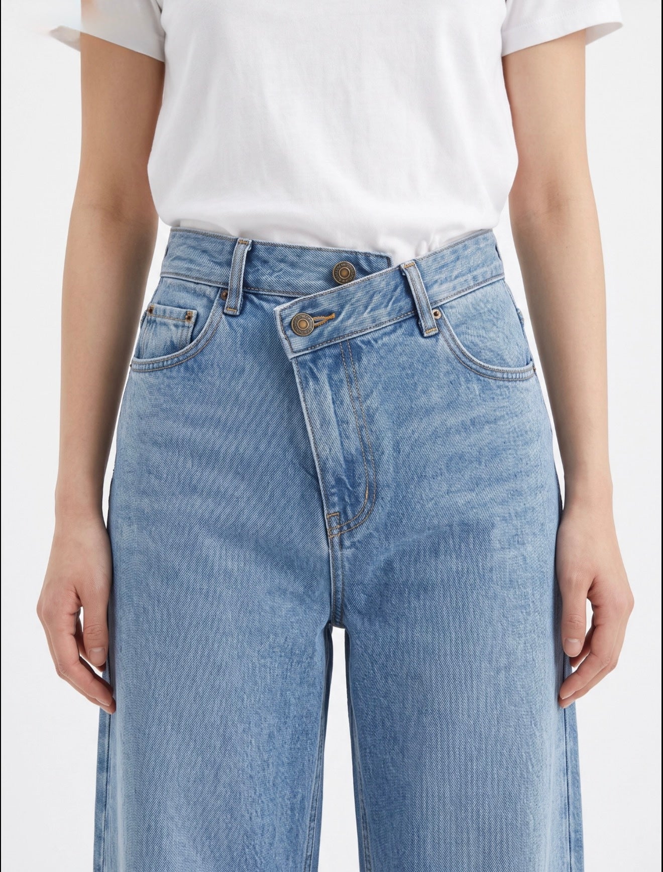 Cross Weist Wide Leg jeans
