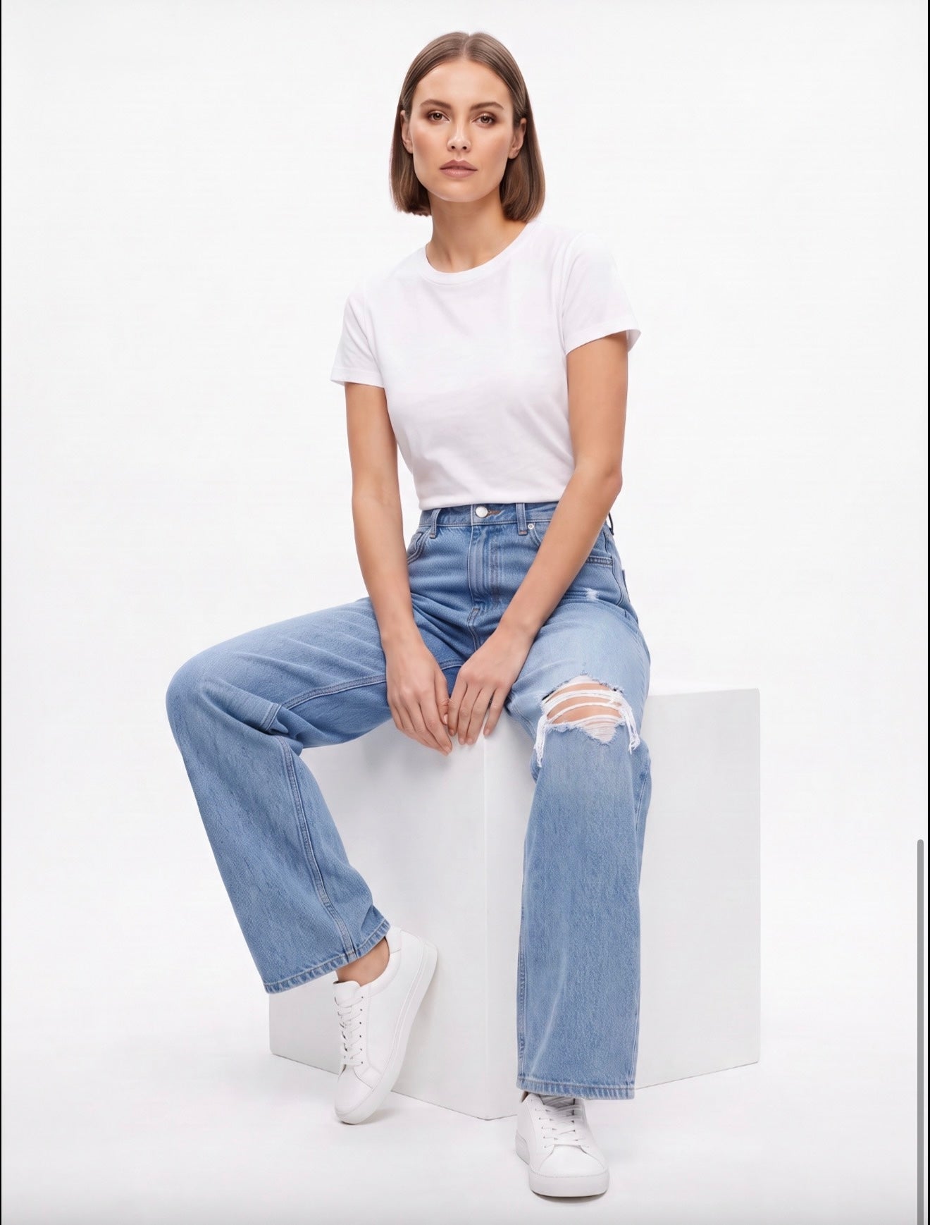 Ripped Wide Leg