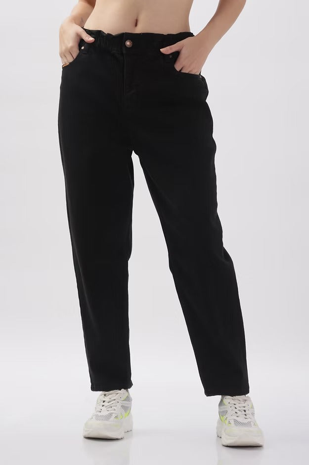 Black Slauchy Mom Fit