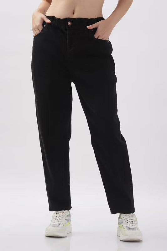Black Slauchy Mom Fit
