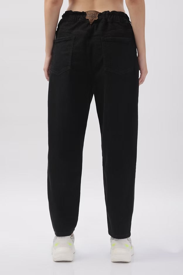 Black Slauchy Mom Fit