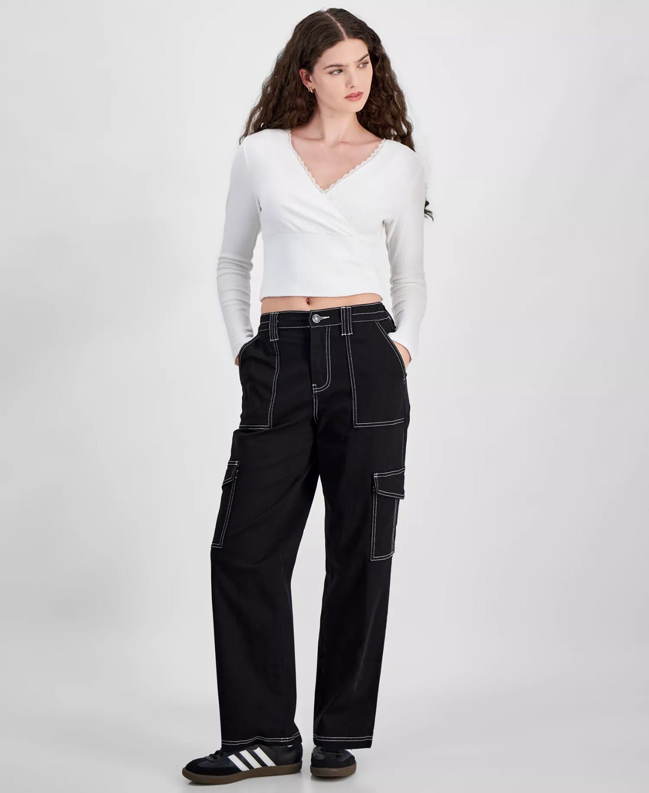 Black cargo Wide leg