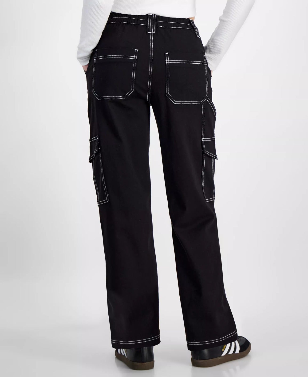 Black cargo Wide leg