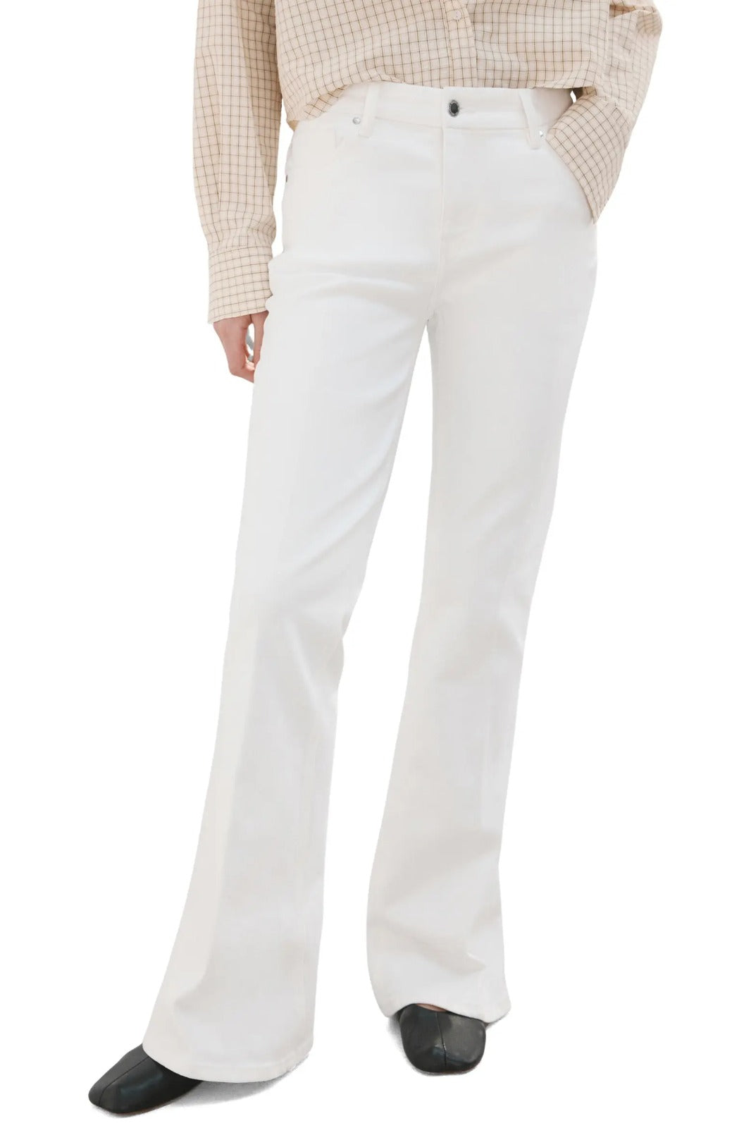 White Bootcut Jeans