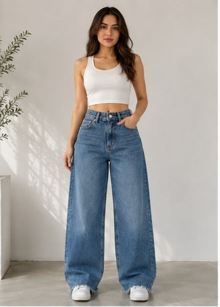 Ice blue Wide Leg Jeans