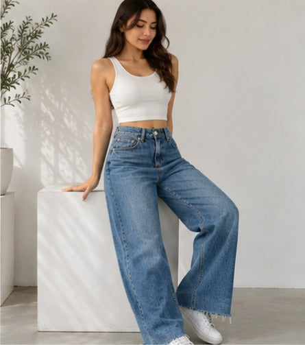 Ice blue Wide Leg Jeans