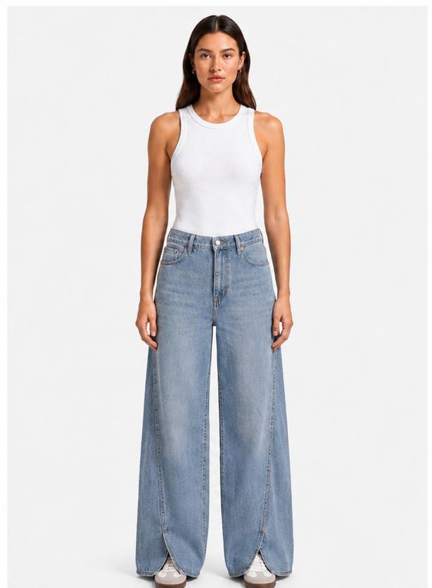 Barrel Wide Leg ( Split Hem )